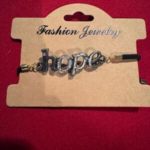Fashion Jewelry Silver and Black Hope Bracelet